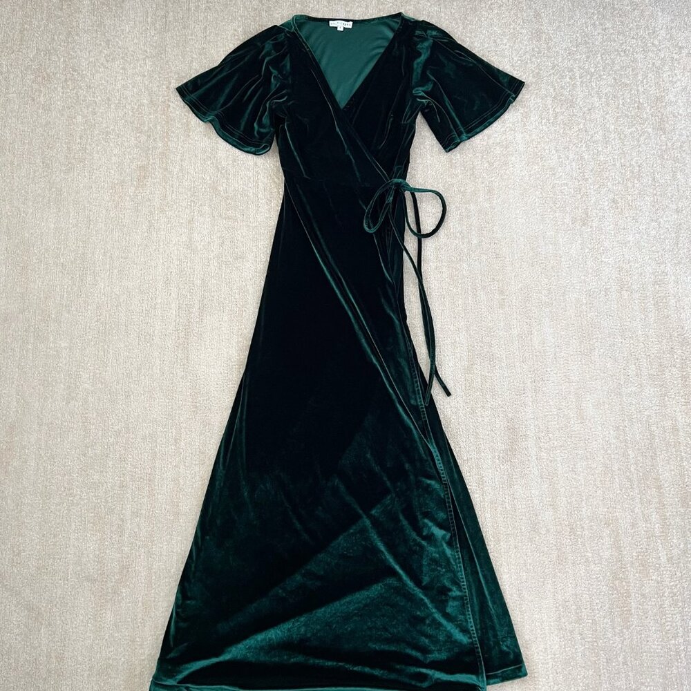 Baltic Born Velvet Maxi Dress in Deep Green